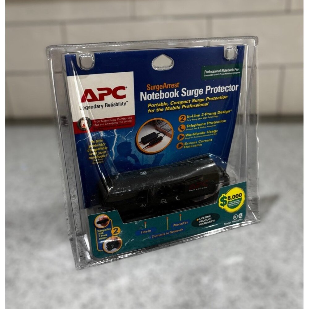 APC SurgeArrest Notebook Surge Protector Notebook Pro In Line 3 Prong Design New